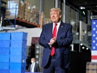 President Donald Trump arrives to speak after a tour of Owens & Minor Inc., a medical supply company, Thursday, May 14, 2020, in Allentown, Pa. (AP Photo/Evan Vucci)