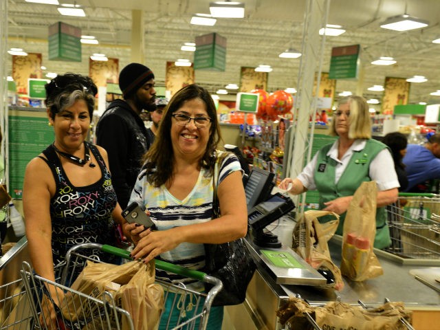 Consumer shopping at Publix supermarket in Miramar, Florida in preparation for the landfall of Hurricane Matthew on October 6, 2016 in Miramar, Florida. The hurricane is expected to make landfall sometime this evening or early in the morning as a possible category 4 storm.Credit: MPI10 / MediaPunch/IPX via AP