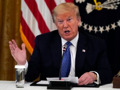 President Donald Trump speaks during a Cabinet Meeting in the East Room of the White House