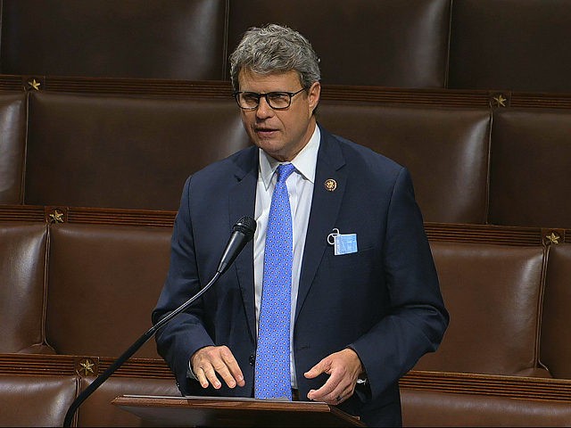 In this image from video, Rep. Bill Huizenga, R-Mich., speaks on the floor of the House of