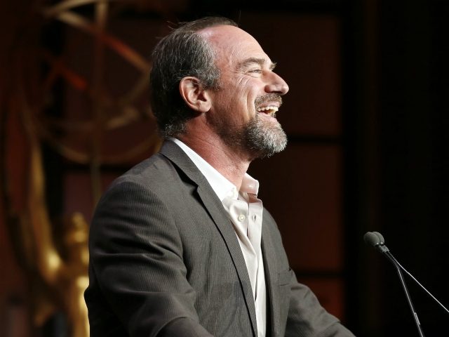 Chris Meloni presents the newscast award at the 37th College Television Awards at the Skir