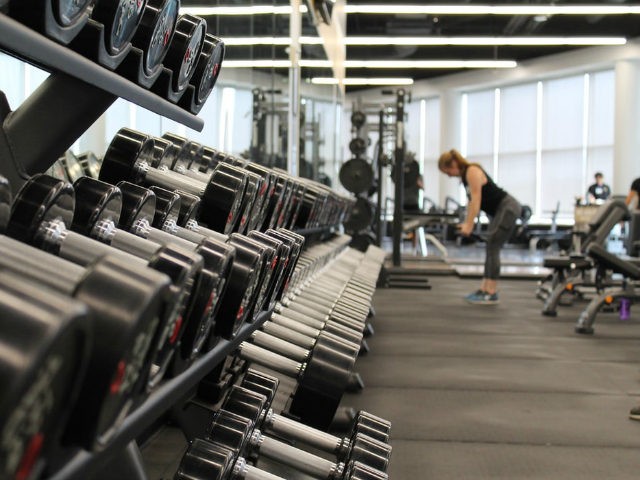 Woman working out at gym