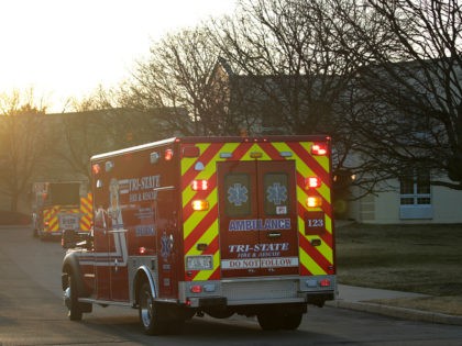 WILLOWBROOK, ILLINOIS - MARCH 17: An ambulance arrives at the Chateau Nursing and Rehab Center on March 17, 2020 in Willowbrook, Illinois. Earlier today Illinois Gov. J.B. Pritzker announced that 18 patients and 4 staff members at an Illinois nursing home reported to be the Chateau facility have tested positive …