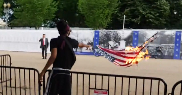 Protesters Burn American Flags Outside White House: ‘F*ck the Police'