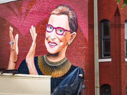 Ruth Bader Ginsburg mural on U Street NW, Washington, DC USA - Artist Rose Jaffe IG:Rose_I