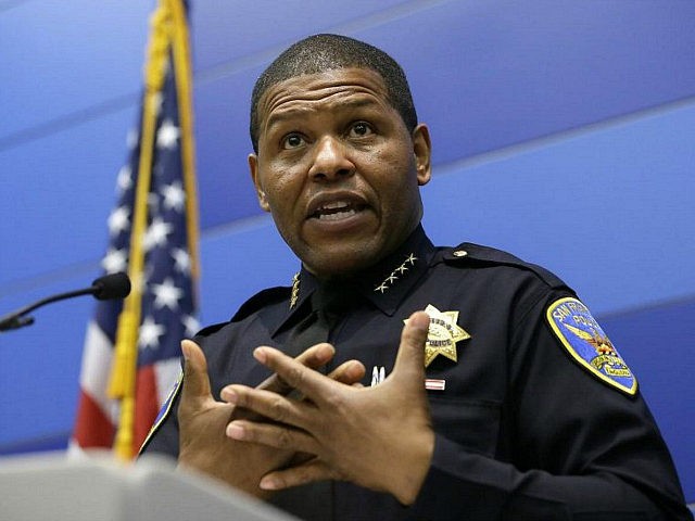 FILE - In this May 21, 2019, file photo, San Francisco Police Chief William Scott answers questions during a news conference in San Francisco. Scott apologized Monday, Aug. 26, 2019, for the way the department historically treated LGBTQ people and for "the harm that was caused." "Unless the wrongs of …