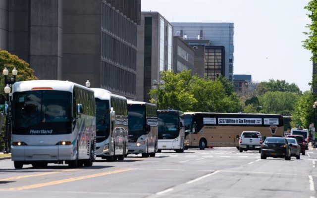 Bus drivers rally for federal aid in Washington, D.C., amid COVID-19 pandemic