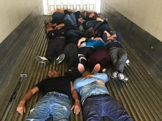 Laredo North Station Border Patrol agents find 17 illegal aliens locked in a trailer at the Interstate 35 immigration checkpoint. (Photo: U.S. Border Patrol/Laredo Sector)