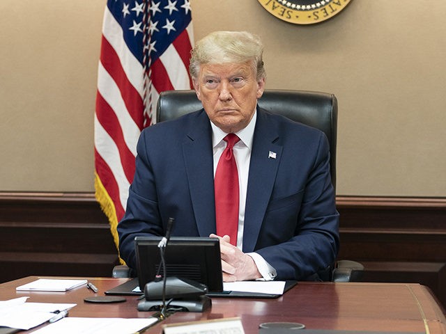 President Donald J. Trump joined by Vice President Mike Pence, participates in a governors’ video teleconference on partnership to prepare, mitigate and respond to COVID-19 Thursday, March 26, 2020, in the White House Situation Room. (Official White House Photo by Shealah Craighead)