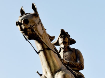 Statue of Founding Father Caesar Rodney in Wilmington, Delaware.