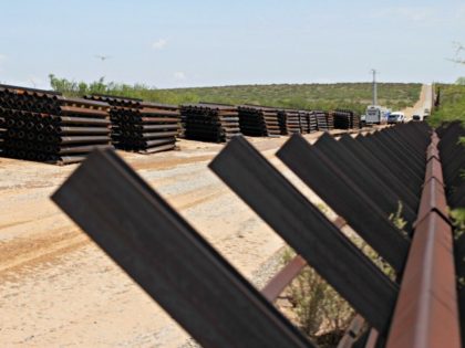 This picture taken on August 28, 2019 shows a portion of the wall under construction on the US-Mexico border seen from Chihuahua State in Mexico, some 100 km from the city of Ciudad Juarez. - The US Defence Department said on September 3 it was freeing up $3.6 billion in …