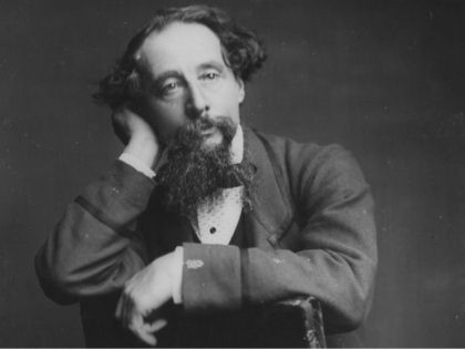 English writer Charles Dickens (1812 - 1870), from the original wet-plate negative by Herb