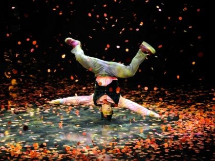 LAS VEGAS, NV - JUNE 08: A cast member performs during the fifth anniversary celebration o