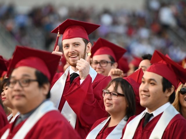 Students earning degrees at Pasadena City College participate in the graduation ceremony, June 14, 2019, in Pasadena, California. - With 45 million borrowers owing $1.5 trillion, the student debt crisis in the United States has exploded in recent years and has become a key electoral issue in the run-up to …