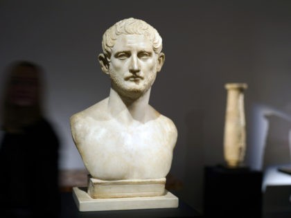 LONDON, ENGLAND - NOVEMBER 29: A Roman marble portrait bust of a man from the reign of Emperor Trajan, early 2nd century A.D., estimated at £300,000-£500,000, goes on view at Sotheby's on November 29, 2019 in London, England. The sale of the ancient sculpture will take place on Tuesday 3rd …