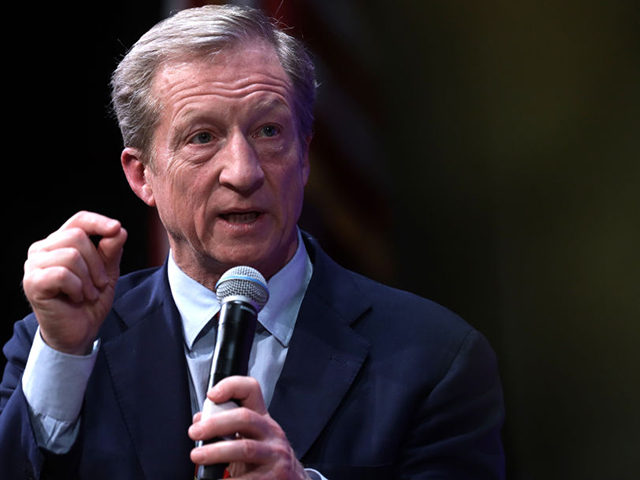 NORTH LAS VEGAS, NEVADA - FEBRUARY 13: Democratic presidential candidate Tom Steyer participates in a LULAC Presidential Town Hall at The College of Southern Nevada February 13, 2020 in North Las Vegas, Nevada. League of United Latin American Citizens held the presidential town hall with Democratic presidential candidates “to address …