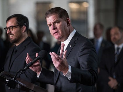 Immigration - BOSTON, MA - MARCH 13: Boston Mayor Marty Walsh speaks at a press conference announcing the postponement of the Boston Marathon to September 15th on March 13, 2020 in Boston, Massachusetts. The postponement is due to concerns over the possible spread of the coronavirus (COVID-19). (Photo by Scott …