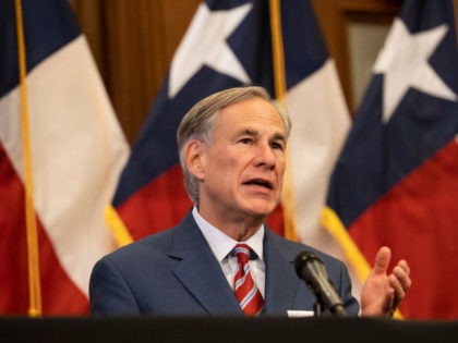 AUSTIN, TX - MAY 18: (EDITORIAL USE ONLY) Texas Governor Greg Abbott announces the reopening of more Texas businesses during the COVID-19 pandemic at a press conference at the Texas State Capitol in Austin on Monday, May 18, 2020. Abbott said that childcare facilities, youth camps, some professional sports, and …