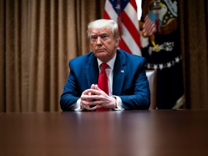 WASHINGTON, DC - JUNE 10: U.S. President Donald Trump speaks during a round table discussion with African American supporters in the Cabinet Room of the White House on June 10, 2020 in Washington, DC. (Photo by Doug Mills-Pool/Getty Images)