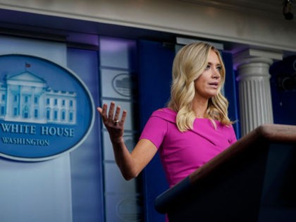 WASHINGTON, DC - JUNE 22: Press Secretary Kayleigh McEnany speaks during a press briefing at the White House on June 22, 2020 in Washington, DC. McEnany fielded questions ranging from President Trump's Saturday rally in Tulsa, the coronavirus pandemic and Venezuelan President Nicolas Maduro. (Photo by Drew Angerer/Getty Images)