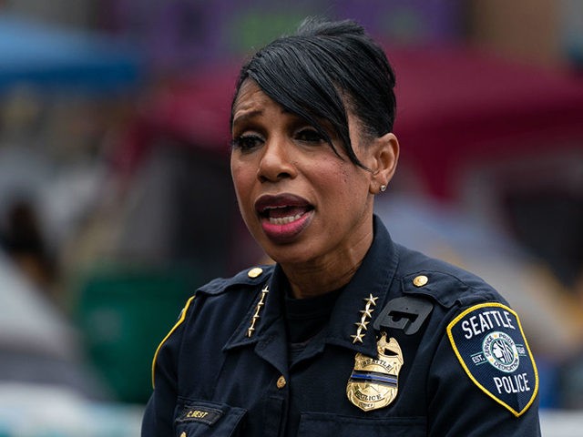 SEATTLE, WA - JUNE 29: Seattle Police Chief Carmen Best holds a press conference outside o