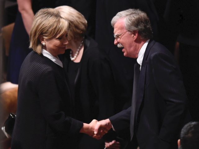 Hillary Clinton and John Bolton (Saul Loeb / AFP / Getty)
