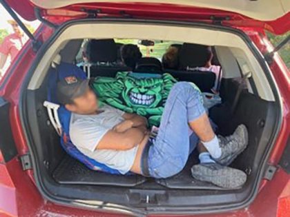 Border Patrol agents find a load of illegal aliens packed into the rear of an SUV in South Texas. (Photo: U.S. Border Patrol/Del Rio Sector)