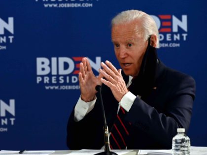 Democratic presidential candidate Joe Biden holds a roundtable meeting on reopening the ec