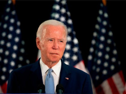 Presumptive Democratic presidential nominee and former Vice President Joe Biden speaks at