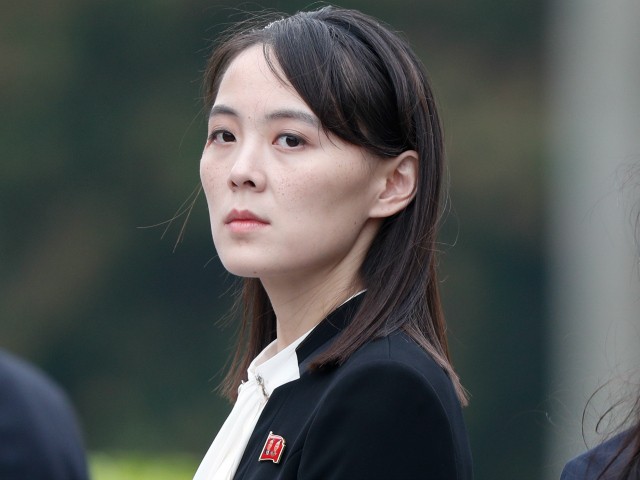 Kim Yo Jong, sister of North Korean leader Kim Jong Un, attends the wreath-laying ceremony at Ho Chi Minh Mausoleum in Hanoi March 2, 2019.  (Photo by JORGE SILVA / POOL / AFP) (Photo credit should read JORGE SILVA/AFP via Getty Images)