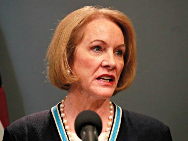 SEATTLE, WASHINGTON - MARCH 16: Seattle Mayor Jenny Durkan talks at a press conference about the coronavirus outbreak March 16, 2020 in Seattle, Washington. Gov. Jay Inslee ordered all bars, restaurants, entertainment and recreation facilities to temporarily close to fight the spread of COVID-19 in the state with by far …