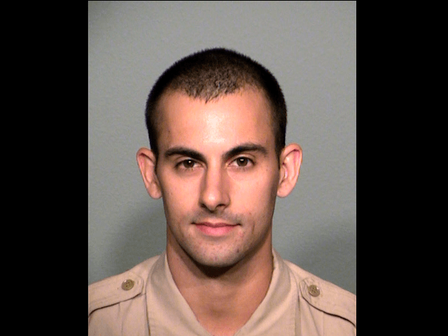 A photo provided by the Las Vegas Metropolitan Police Department shows officer Shay Mikalo