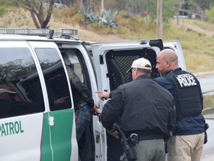 Border Patrol agents arrest an illegal alien who crossed the border from Mexico into Rio Bravo, Texas. File (Photo: Bob Price/Breitbart Texas)