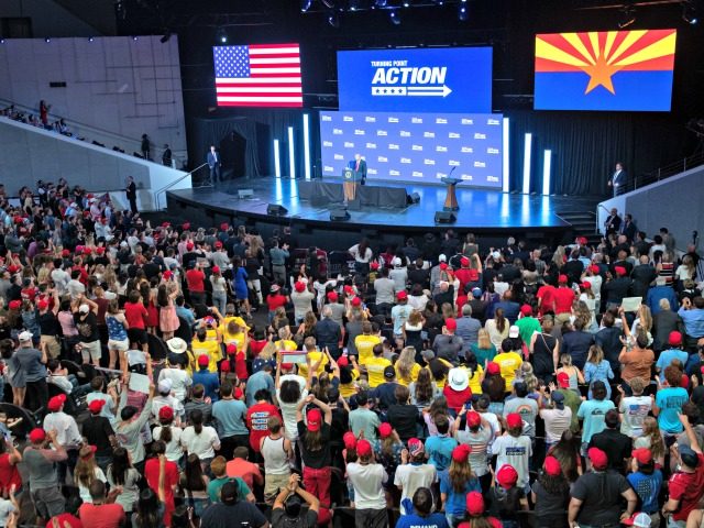US President Donald Trump speaks during a Students for Trump event at the Dream City Church in Phoenix, Arizona, June 23, 2020. (Photo by SAUL LOEB / AFP) (Photo by SAUL LOEB/AFP via Getty Images)