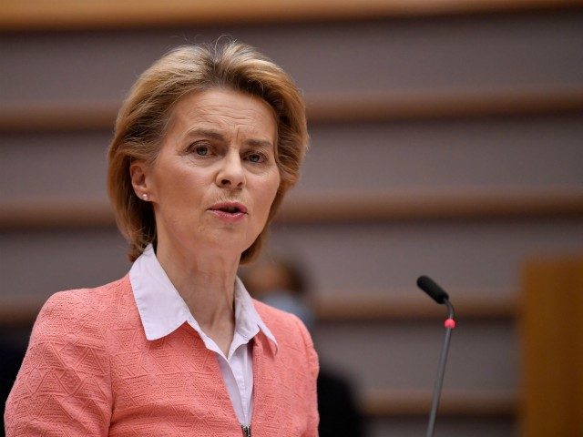 President of European Commission, Ursula Von der Leyen talks during a plenary session at the European Parliament in Brussels, on June 17, 2020. (Photo by JOHN THYS / AFP) (Photo by JOHN THYS/AFP via Getty Images)