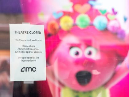 Outside view of the closed AMC Theater, amid the Covid 19 pandemic, May 12, 2020, in Burbank, California. - AMC stock has been down around 50% and the investors are hoping that Amazon will buy the world largest chain of movie theaters. (Photo by VALERIE MACON / AFP) (Photo by …