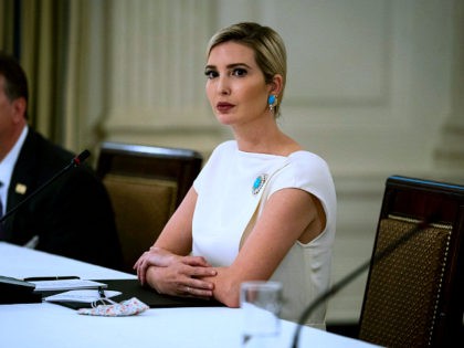 WASHINGTON, DC - MAY 18: Ivanka Trump, first daughter and adviser to President Donald Trump listens during a roundtable in the State Dining Room of the White House May 18, 2020 in Washington, DC. President Trump held a roundtable meeting with Restaurant Executives and Industry Leaders at the White House …