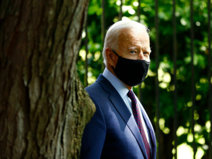 Democratic presidential candidate, former Vice President Joe Biden arrives to speak with f