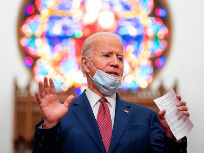 Former vice president and Democratic presidential candidate Joe Biden meets with clergy me