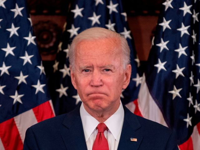 Former vice president and Democratic presidential candidate Joe Biden speaks about the unrest across the country from Philadelphia City Hall on June 2, 2020, in Philadelphia, Pennsylvania, contrasting his leadership style with that of US President Donald Trump, and calling George Floyd's death "a wake-up call for our nation." (Photo …