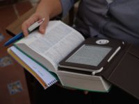 student with dictionary