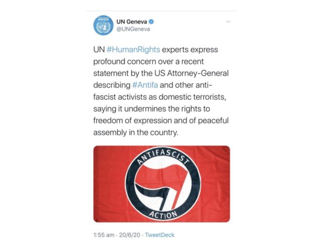 United Nations Antifa Tweet