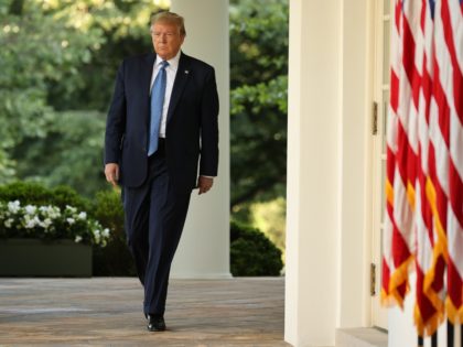 WASHINGTON, DC - JUNE 01: U.S. President Donald Trump walks out of the White House to make a statement to the press about restoring "law and order" on June 1, 2020 in Washington, DC. Earlier in the day, President Donald Trump encouraged U.S. governors to be more aggressive against violent …