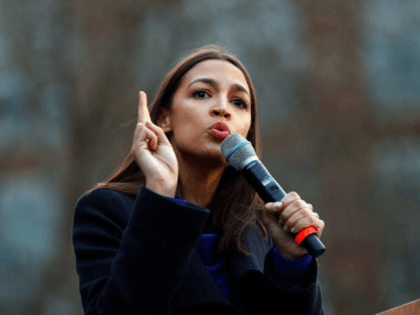 In this March 8, 2020, file photo Rep. Alexandria Ocasio-Cortez, D-NY., speaks at a campai