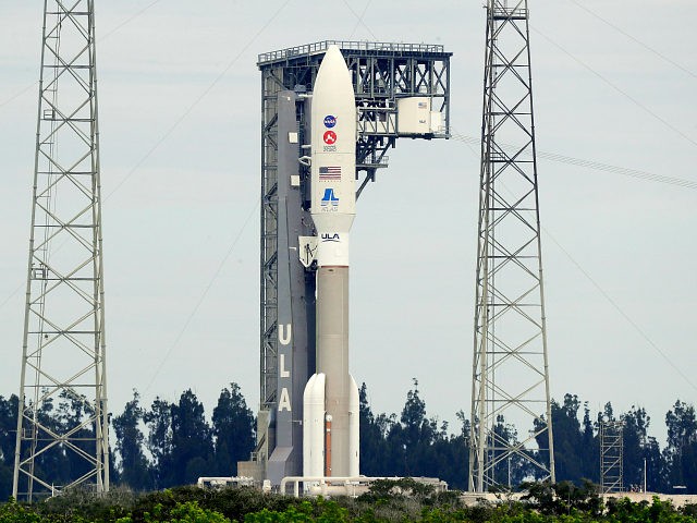 A United Launch Alliance Atlas V rocket that will launch to Mars arrives at Space Launch Complex 41 at the Cape Canaveral Air Force Station, Tuesday, July 28, 2020, in Cape Canaveral, Fla. The rocket scheduled to launch on Thursday will land on Mars in February 2021 and the Mars …