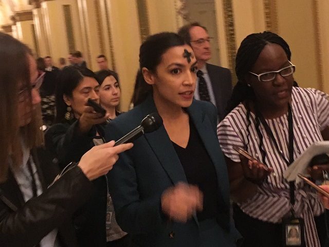 AOC displays her ashes on Ash Wednesday.