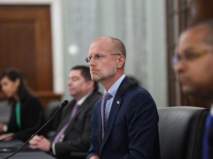 TikTok - Brendan Carr listens during a Senate Commerce, Science, and Transportation committee hearing to examine the Federal Communications Commission on Capitol Hill in Washington, Wednesday, June 24, 2020. (Jonathan Newton/The Washington Post via AP, Pool)