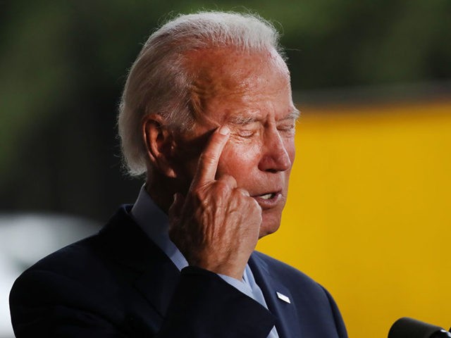 DUNMORE, PENNSYLVANIA - JULY 09: The presumptive Democratic presidential nominee Joe Biden speaks at McGregor Industries on July 09, 2020 in Dunmore, Pennsylvania. The former vice president, who grew up in nearby Scranton, toured a metal works plant in Dunmore in northeastern Pennsylvania and spoke about his economic recovery plan. …