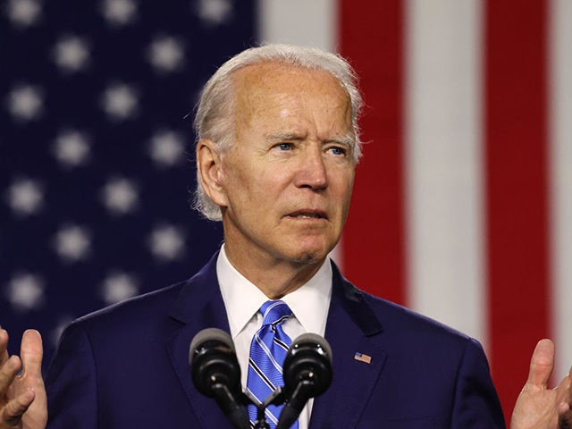 WILMINGTON, DELAWARE - JULY 14: Democratic presidential candidate former Vice President Joe Biden speaks at the Chase Center July 14, 2020 in Wilmington, Delaware. Biden delivered remarks on his campaign's 'Build Back Better' clean energy economic plan. (Photo by Chip Somodevilla/Getty Images)