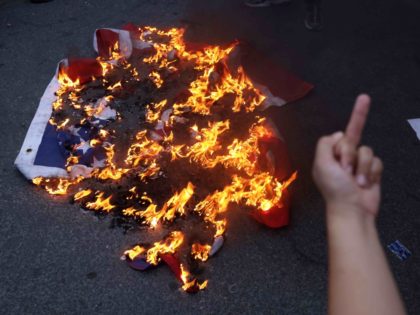 Burned American flag Fourth of July (Alex Wong / Getty)